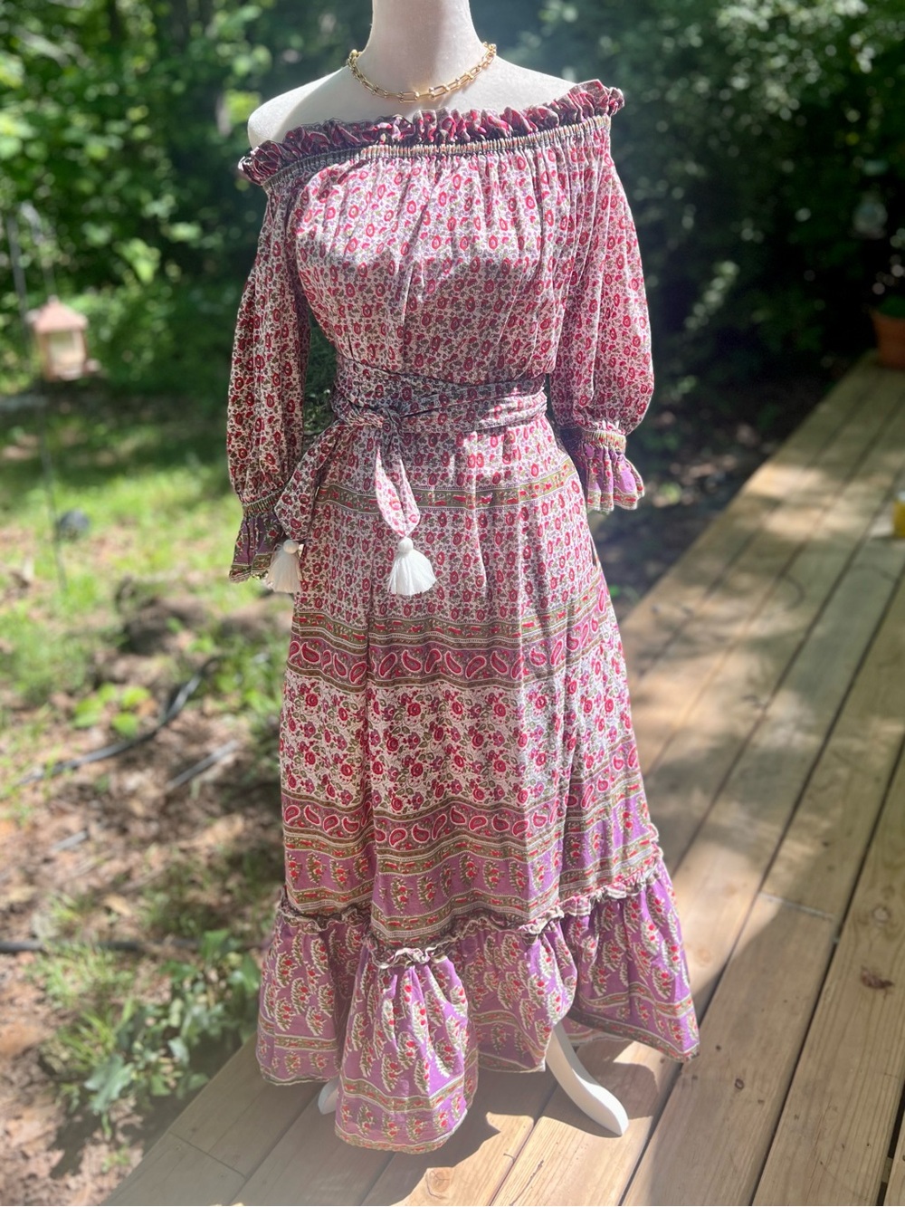 Off-Shoulder Floral Maxi Dress by Millie